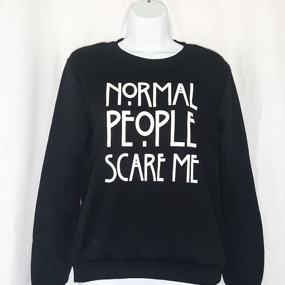 Normal People Scare Me AHS Sweatshirt Medium Black